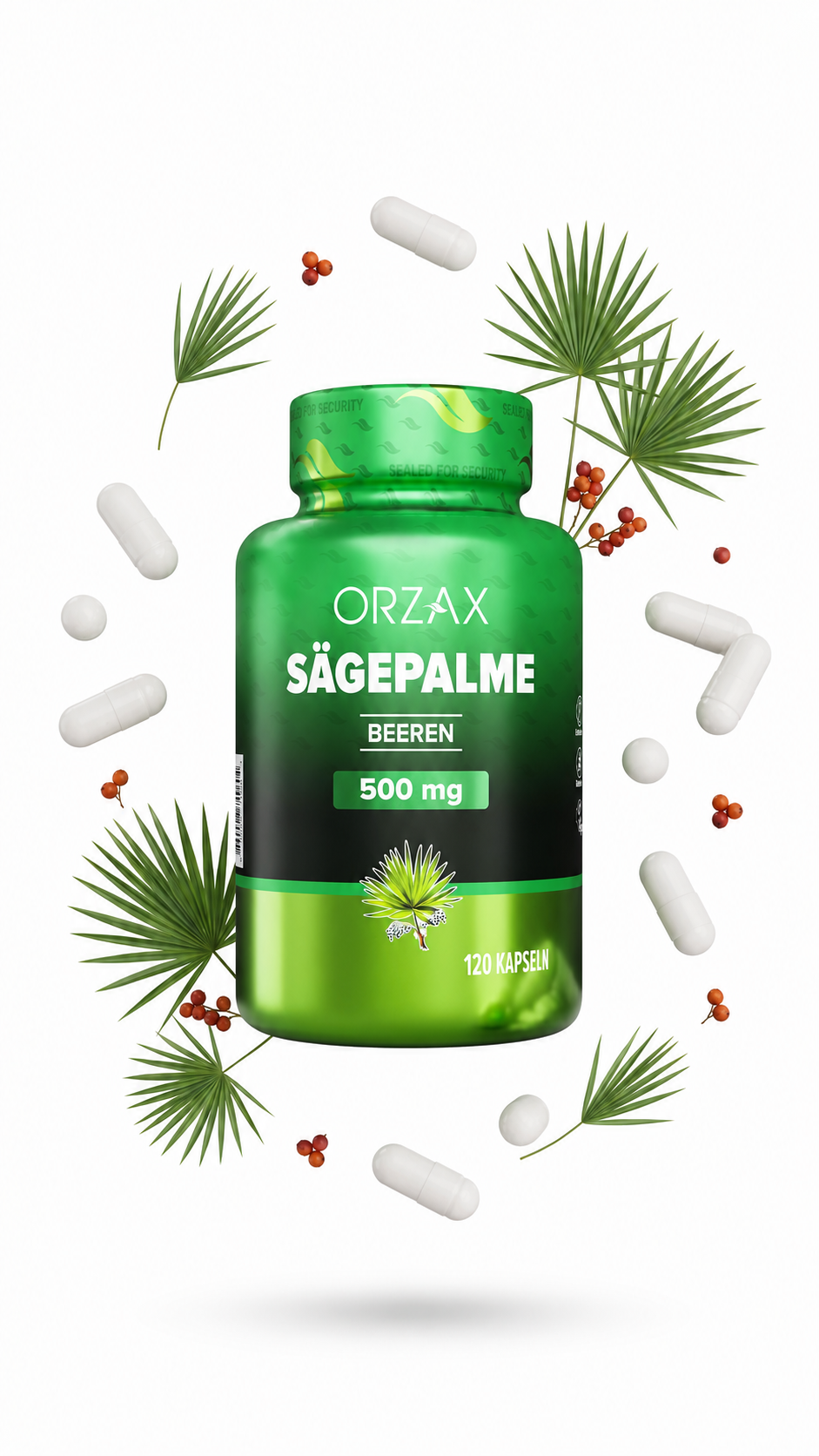 Orzax Saw Palmetto 2000 mg – Pflanzliches Nahrungsergänzungsmittel für Männer