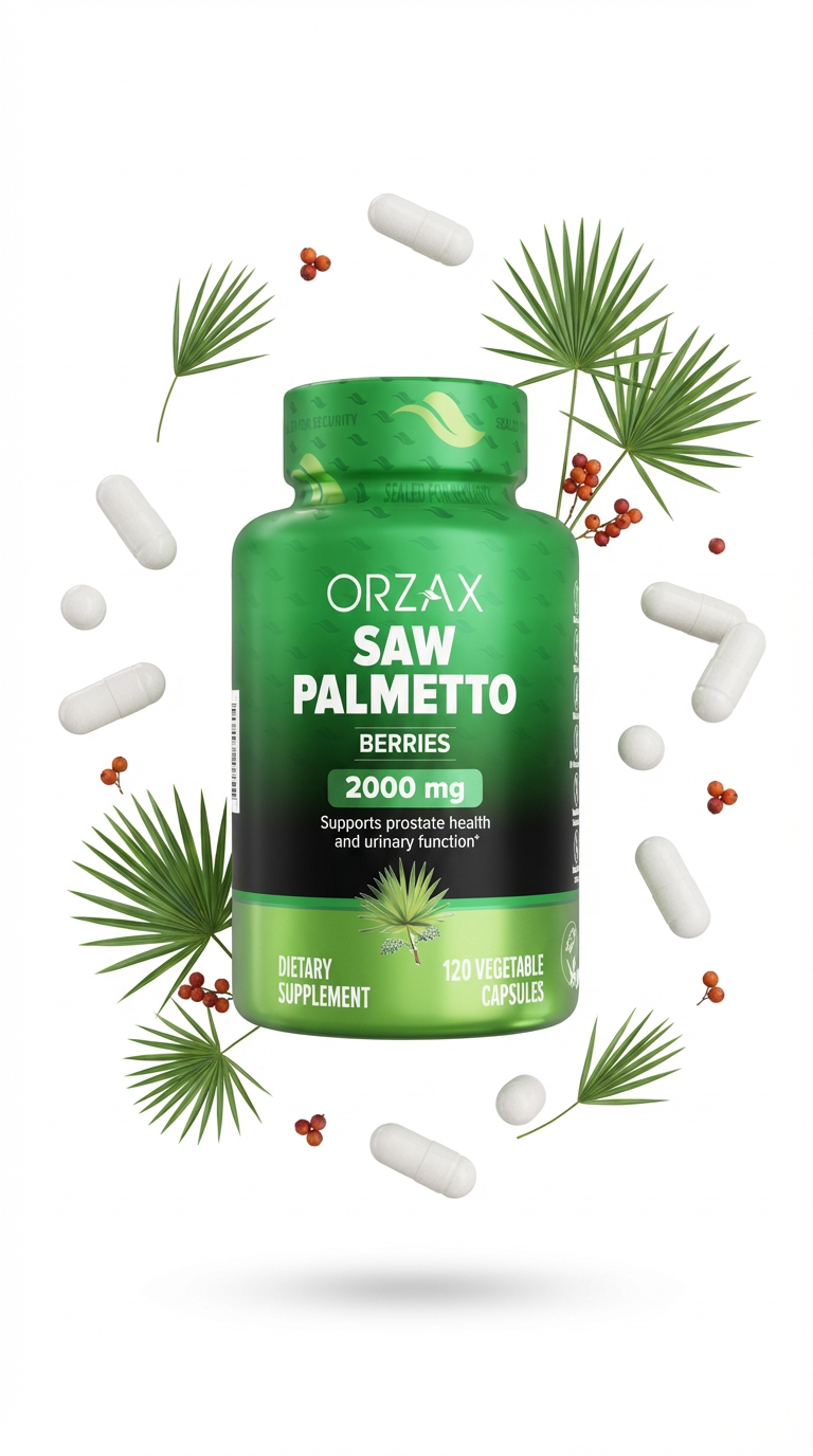 Orzax Saw Palmetto 2000 mg – Pflanzliches Nahrungsergänzungsmittel für Männer